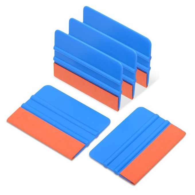 عکس محصول کاردک آبی مجهز به لبه جیر نارنجی